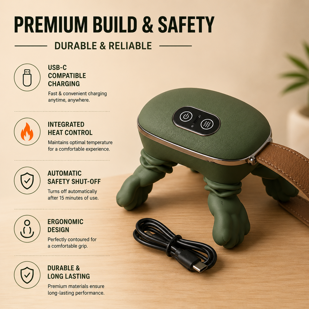 Neck & Shoulder Massager – Rechargeable Kneading with Heat Therapy