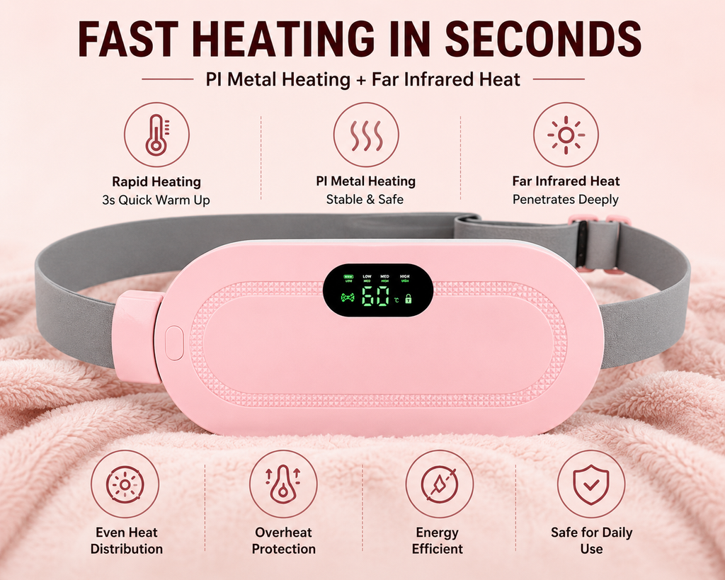 Menstrual Cramp Relief Belt – Rechargeable Heating Pad