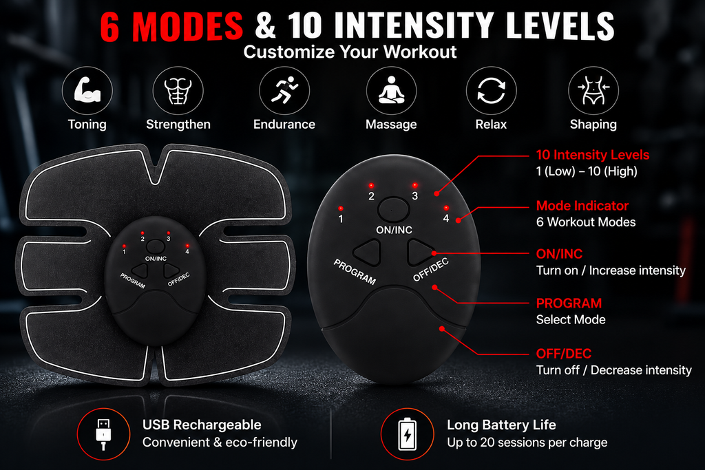 Wireless ABS Stimulator – EMS Muscle Toning Belt for Abs