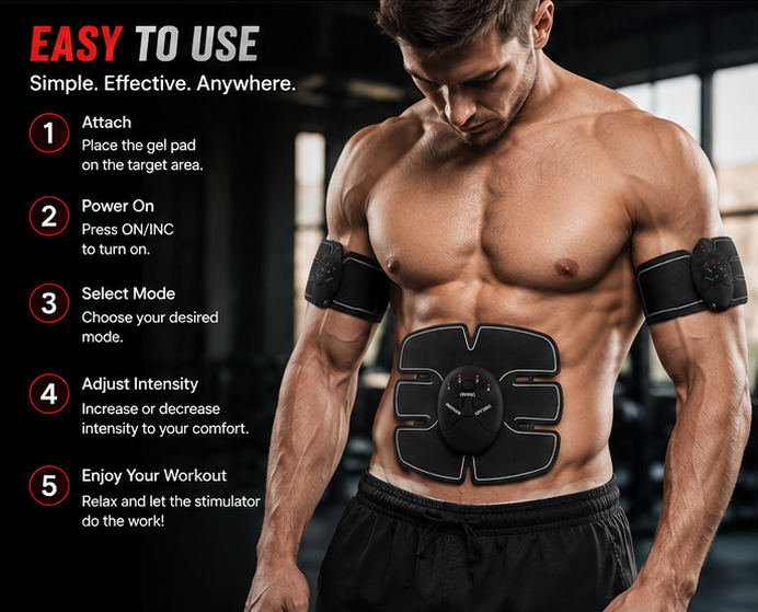 Wireless ABS Stimulator – EMS Muscle Toning Belt for Abs