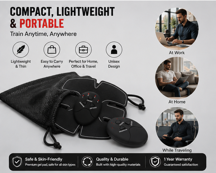 Wireless ABS Stimulator – EMS Muscle Toning Belt for Abs