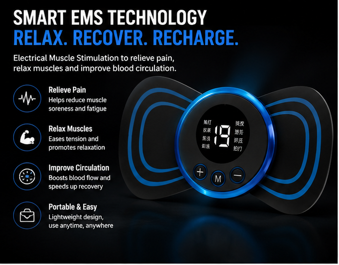 Portable Neck Massager – USB Rechargeable EMS