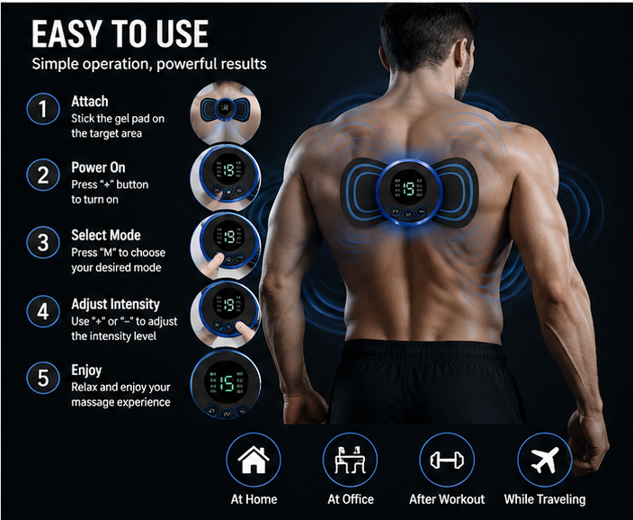 Portable Neck Massager – USB Rechargeable EMS