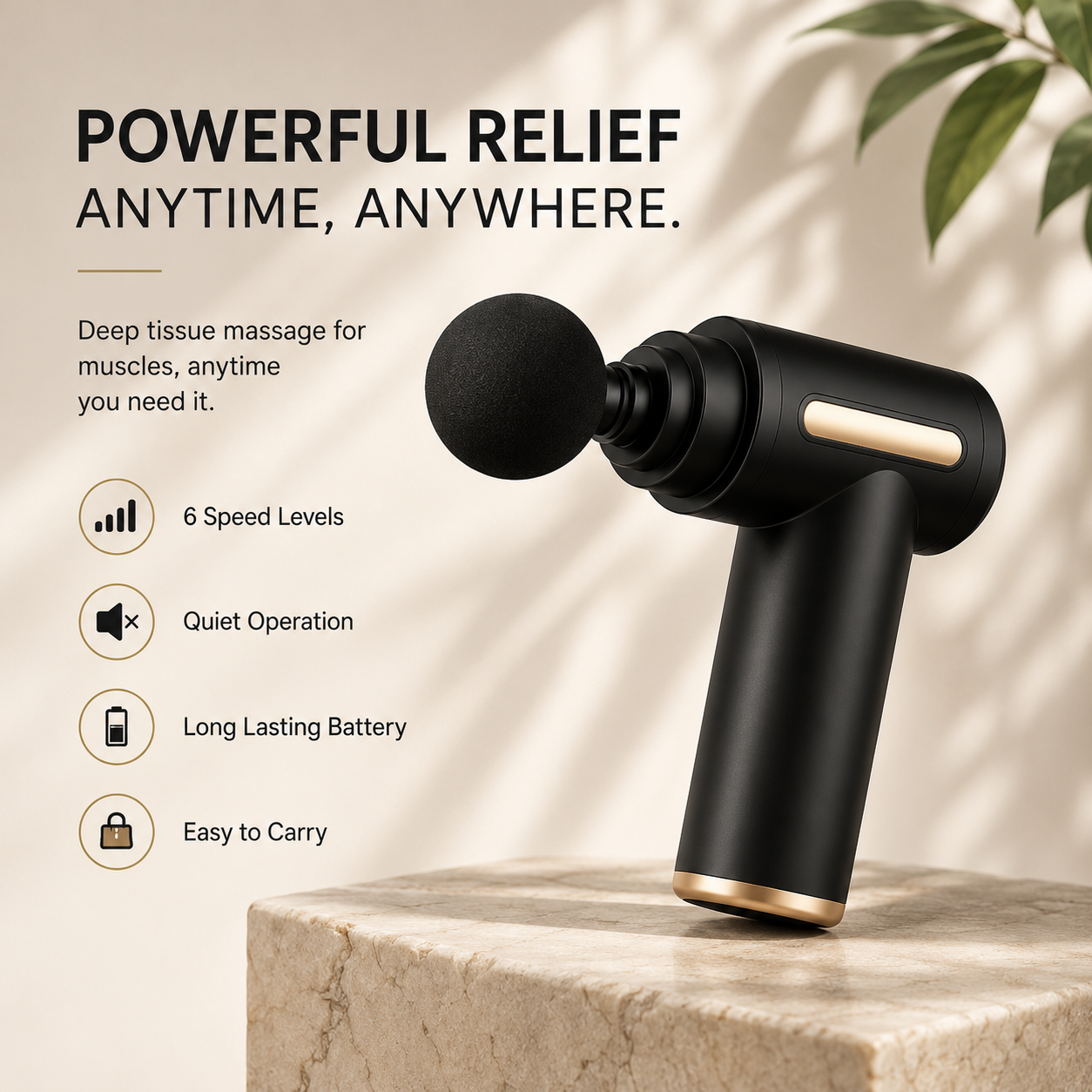 Deep Tissue Massager – Cordless for Muscle Pain Relief