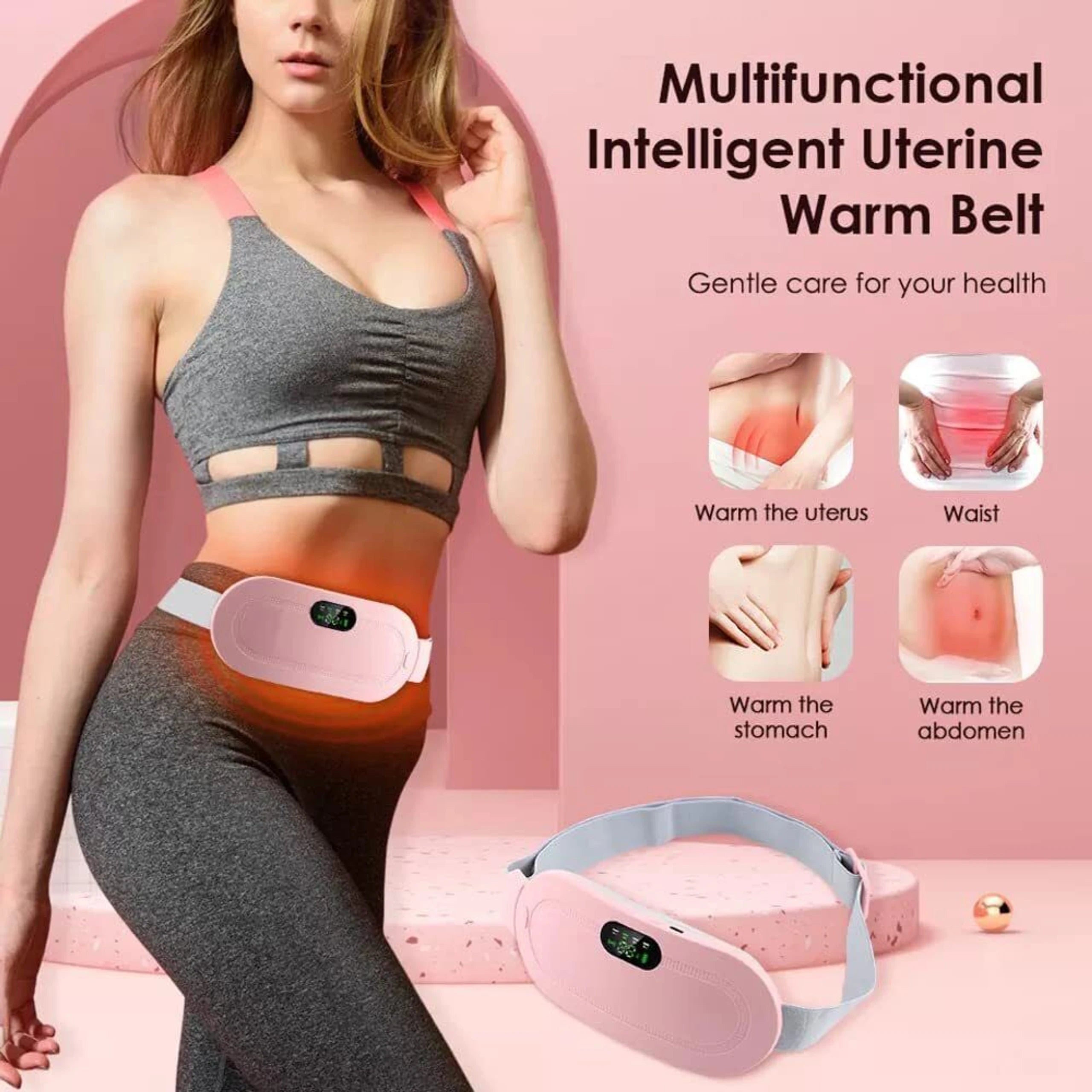 Menstrual Cramp Relief Belt – Rechargeable Heating Pad